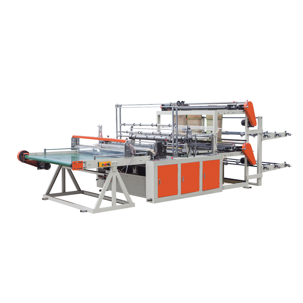 Double Layer Six Lines Flat Bag Bottom Sealing Cutting Bag Making Machine