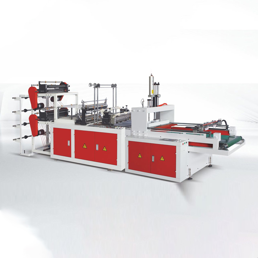 Double Layer Two Lines T-Shirt Bag Bottom Sealing  Cutting Bag Making Machine