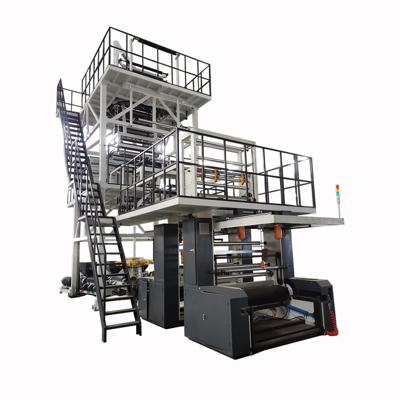 Automatic ABC three-layer co-extrusion haul off  IBC system film blowing machine